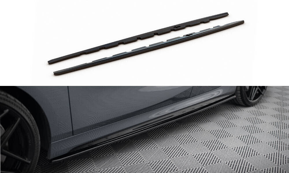 Seitenschweller Ansatz (Paar) V.1 passend für BMW 1er M-Paket / M135i / 128ti schwarz Hochglanz