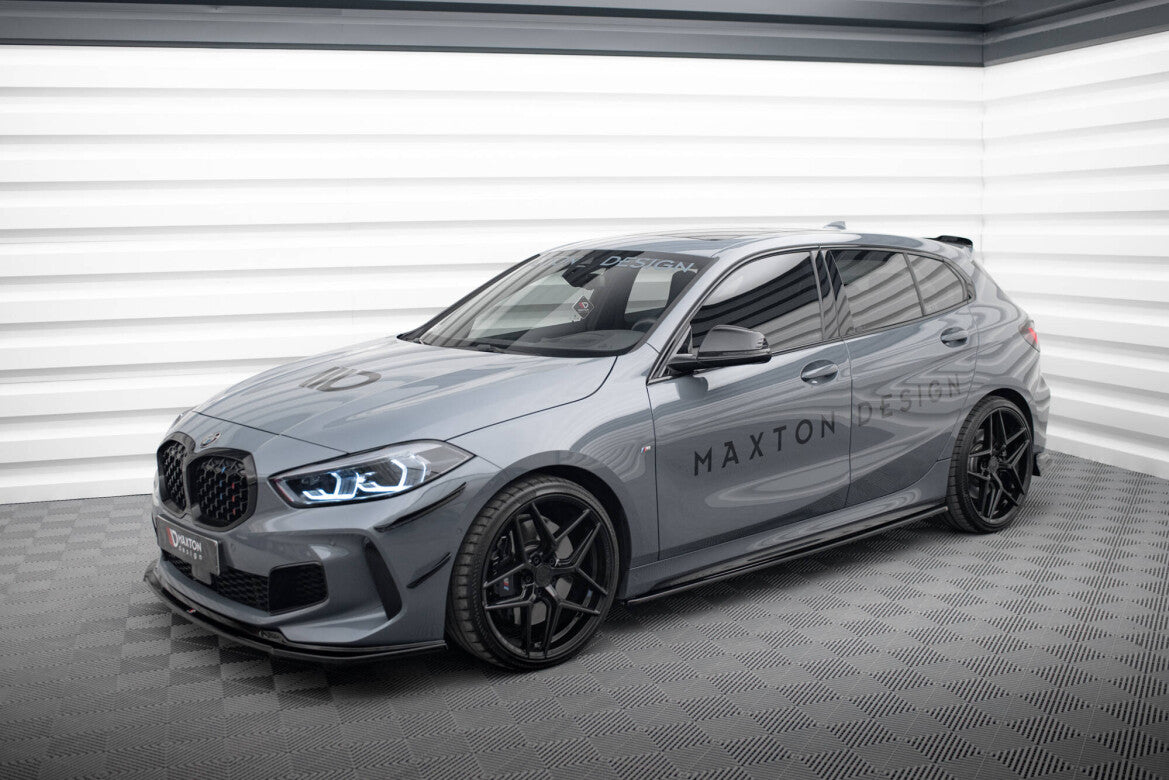 Seitenschweller Ansatz (Paar) V.1 passend für BMW 1er M-Paket / M135i / 128ti schwarz Hochglanz