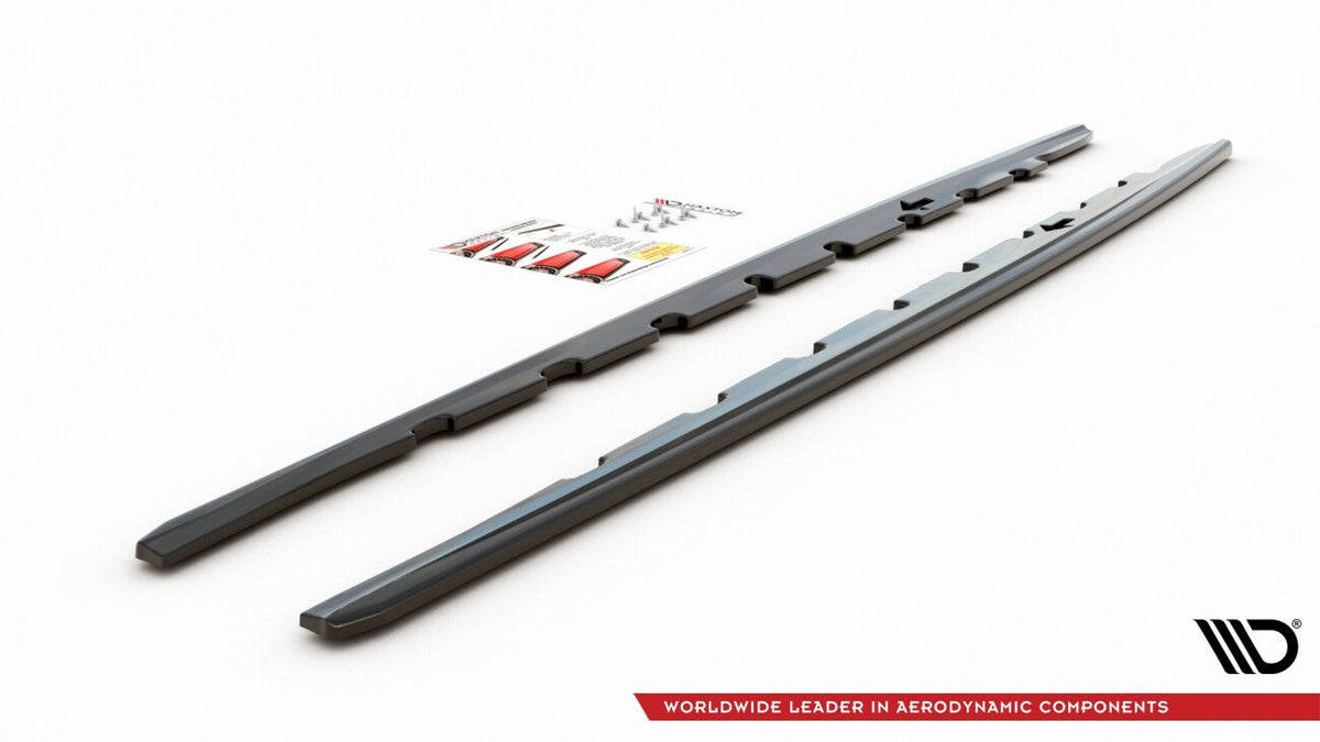 Seitenschweller Ansatz (Paar) V.1 passend für BMW 1er M-Paket / M135i / 128ti schwarz Hochglanz