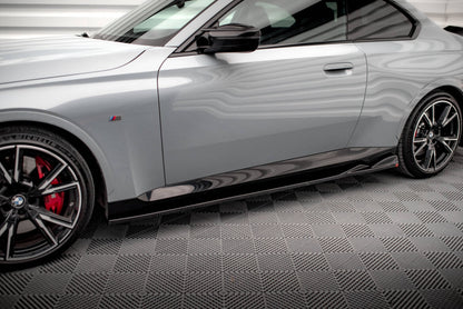 Seitenschweller Ansatz (Paar) V.1 passend für BMW 2 Coupe M-Paket / M240i G42 schwarz Hochglanz
