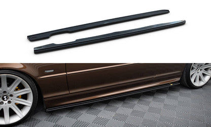 Seitenschweller Ansatz (Paar) V.1 passend für BMW 3er E46 M Paket Coupe schwarz Hochglanz