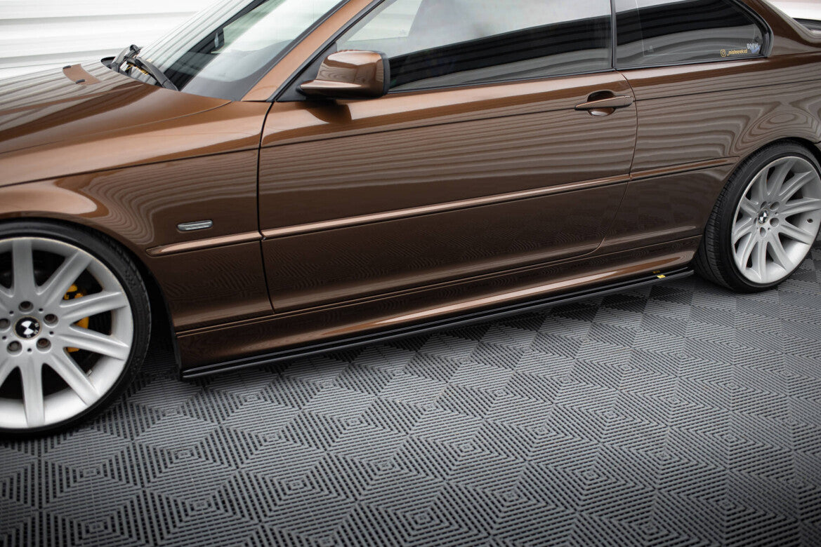 Seitenschweller Ansatz (Paar) V.1 passend für BMW 3er E46 M Paket Coupe schwarz Hochglanz