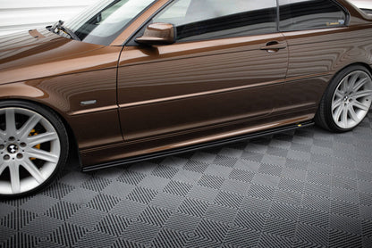 Seitenschweller Ansatz (Paar) V.1 passend für BMW 3er E46 M Paket Coupe schwarz Hochglanz