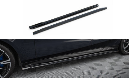 Seitenschweller Ansatz (Paar) V.1 passend für BMW 5er M-Paket Limousine / Touring G60 / G61 schwarz Hochglanz