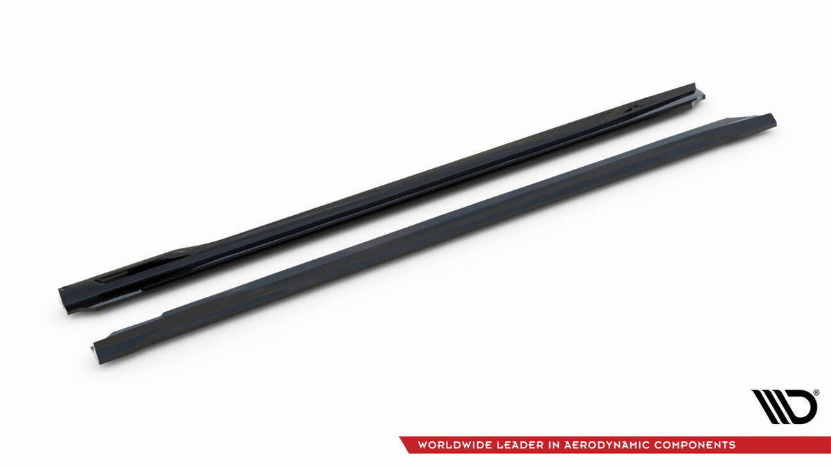 Seitenschweller Ansatz (Paar) V.1 passend für BMW 5er M-Paket Limousine / Touring G60 / G61 schwarz Hochglanz