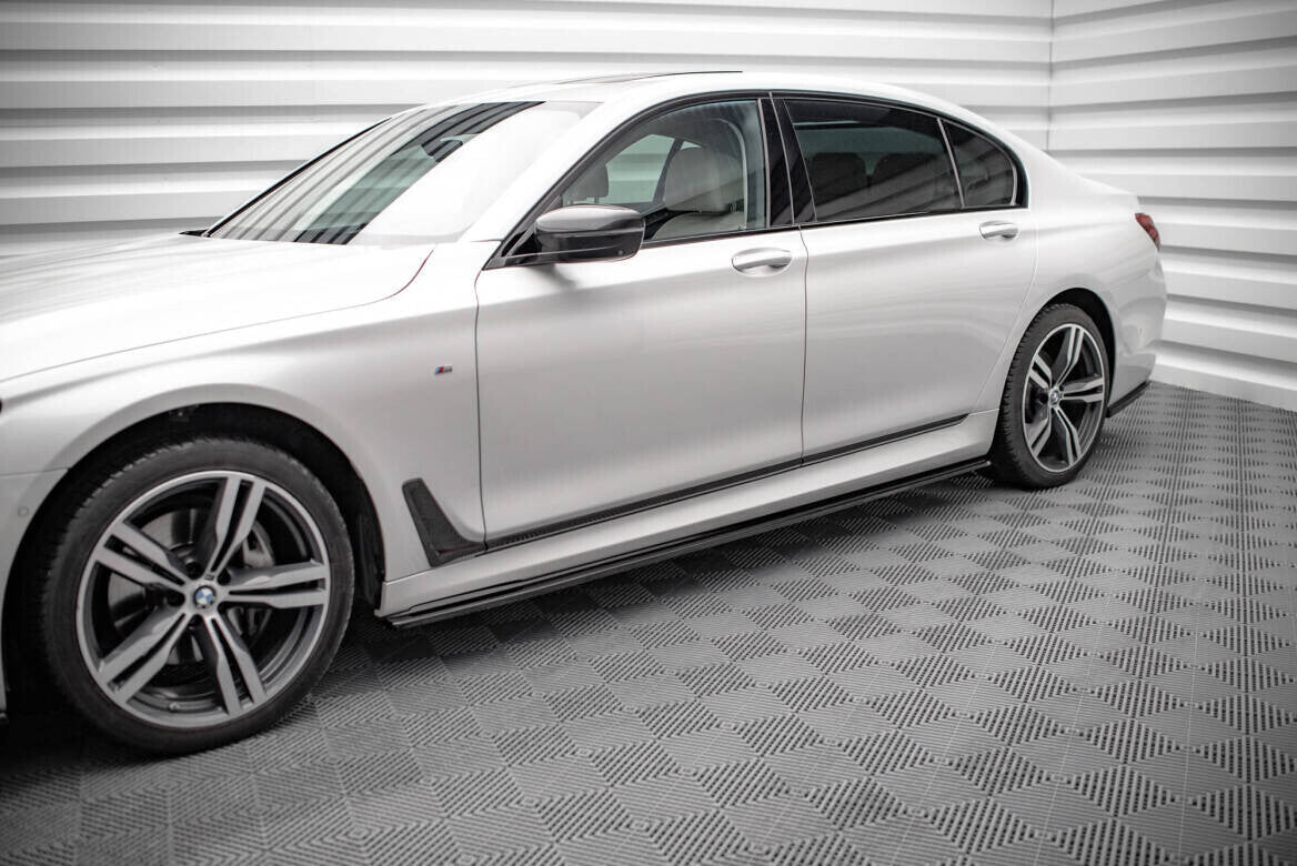 Seitenschweller Ansatz (Paar) V.1 passend für BMW 7 Lang M-Paket G12 schwarz Hochglanz