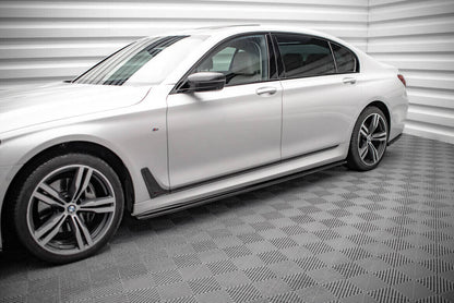 Seitenschweller Ansatz (Paar) V.1 passend für BMW 7 Lang M-Paket G12 schwarz Hochglanz