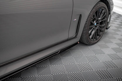 Seitenschweller Ansatz (Paar) V.1 passend für BMW 7 M-Paket G11 schwarz Hochglanz
