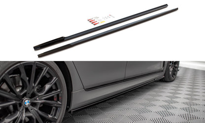 Seitenschweller Ansatz (Paar) V.1 passend für BMW 7 M-Paket G11 schwarz Hochglanz