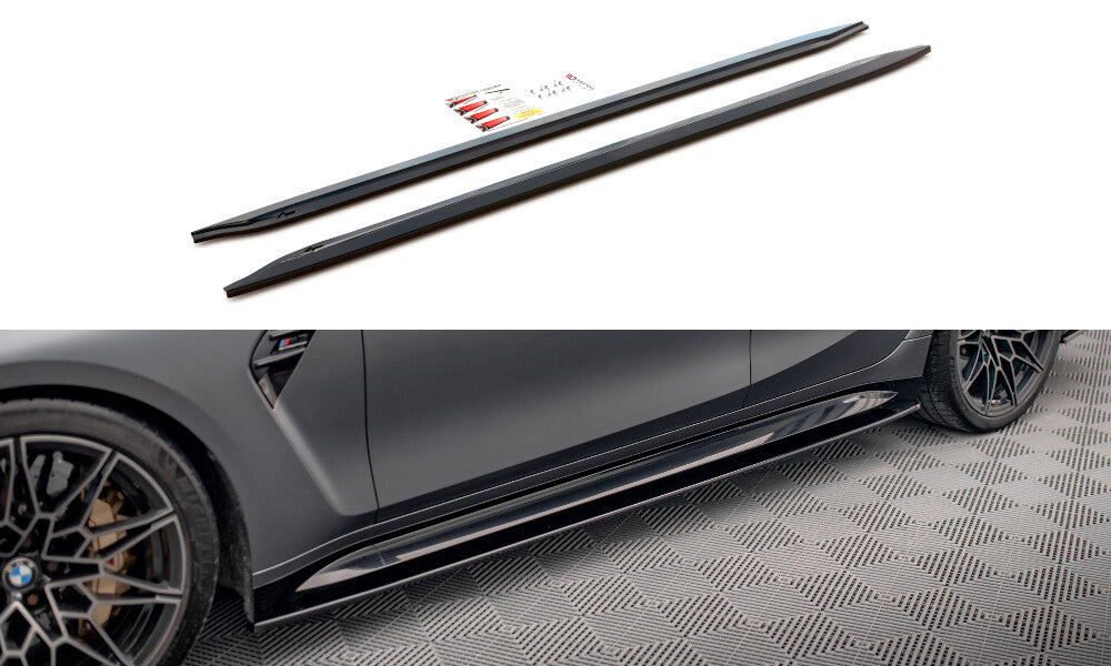 Seitenschweller Ansatz (Paar) V.1 passend für BMW M3 Limousine / Touring G80 / G81 schwarz Hochglanz