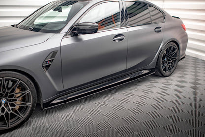 Seitenschweller Ansatz (Paar) V.1 passend für BMW M3 Limousine / Touring G80 / G81 schwarz Hochglanz