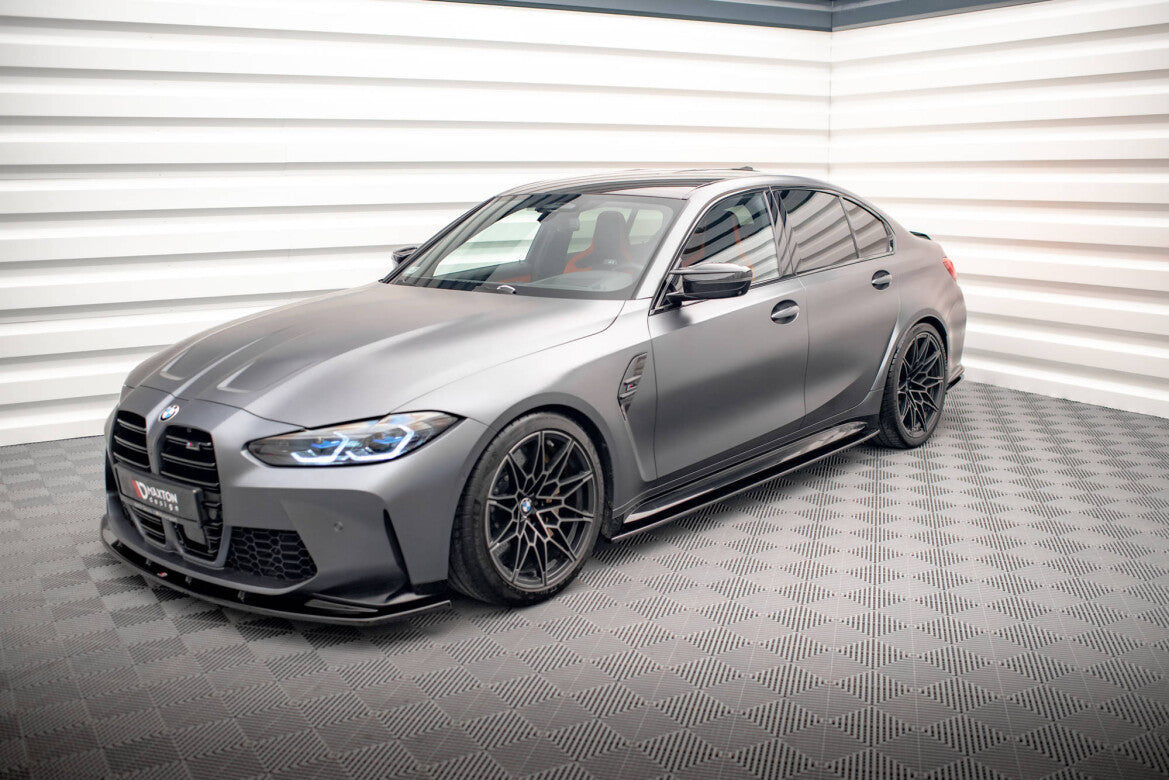 Seitenschweller Ansatz (Paar) V.1 passend für BMW M3 Limousine / Touring G80 / G81 schwarz Hochglanz