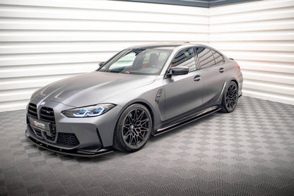 Seitenschweller Ansatz (Paar) V.1 passend für BMW M3 Limousine / Touring G80 / G81 schwarz Hochglanz