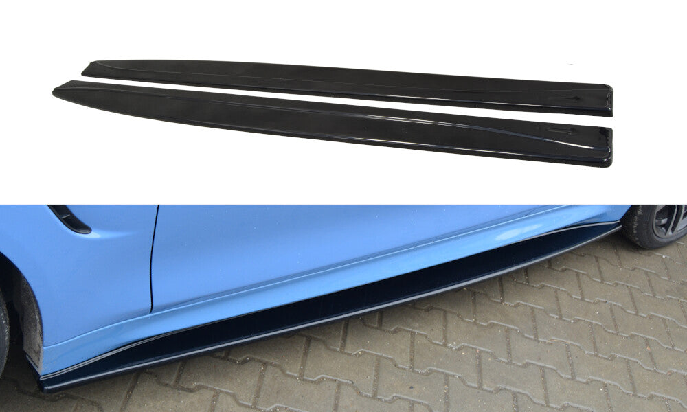 Seitenschweller Ansatz (Paar) V.1 passend für BMW M4 F82 schwarz Hochglanz