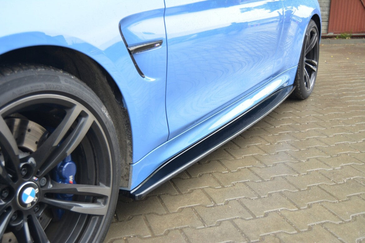 Seitenschweller Ansatz (Paar) V.1 passend für BMW M4 F82 schwarz Hochglanz