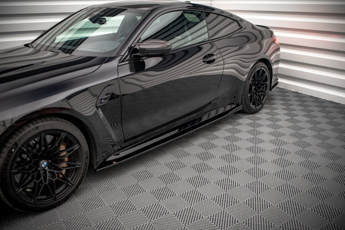 Seitenschweller Ansatz (Paar) V.1 passend für BMW M4 G82 / G82 FL schwarz Hochglanz