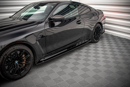 Seitenschweller Ansatz (Paar) V.1 passend für BMW M4 G82 / G82 FL schwarz Hochglanz