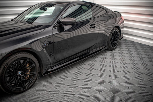 Seitenschweller Ansatz (Paar) V.1 passend für BMW M4 G82 / G82 FL schwarz Hochglanz