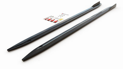 Seitenschweller Ansatz (Paar) V.1 passend für BMW M4 G82 / G82 FL schwarz Hochglanz