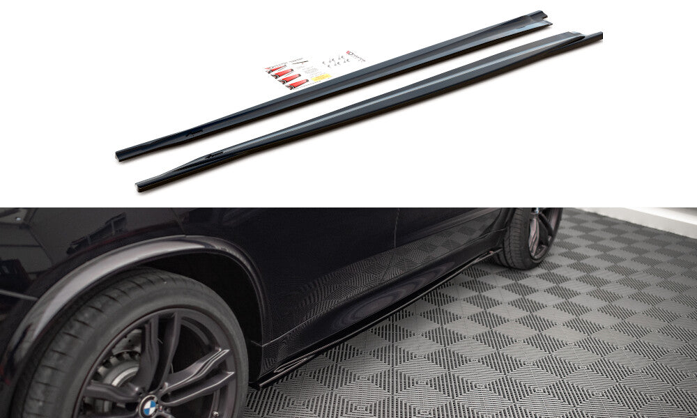 Seitenschweller Ansatz (Paar) V.1 passend für BMW X5 M F85 schwarz Hochglanz