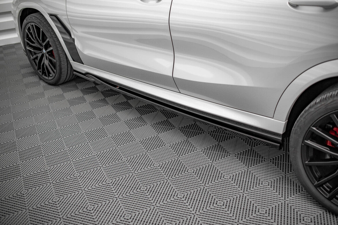Seitenschweller Ansatz (Paar) V.1 passend für BMW X6 M F96 / X6 M-Paket G06 schwarz Hochglanz