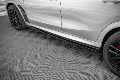 Seitenschweller Ansatz (Paar) V.1 passend für BMW X6 M F96 / X6 M-Paket G06 schwarz Hochglanz