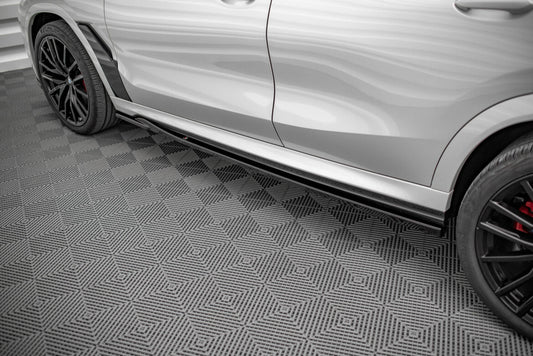 Seitenschweller Ansatz (Paar) V.1 passend für BMW X6 M F96 / X6 M-Paket G06 schwarz Hochglanz