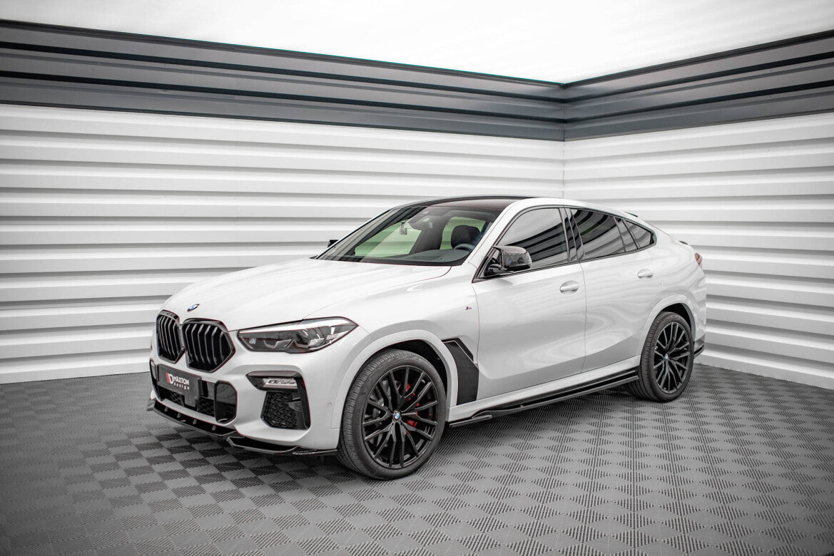 Seitenschweller Ansatz (Paar) V.1 passend für BMW X6 M F96 / X6 M-Paket G06 schwarz Hochglanz
