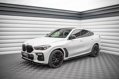 Seitenschweller Ansatz (Paar) V.1 passend für BMW X6 M F96 / X6 M-Paket G06 schwarz Hochglanz