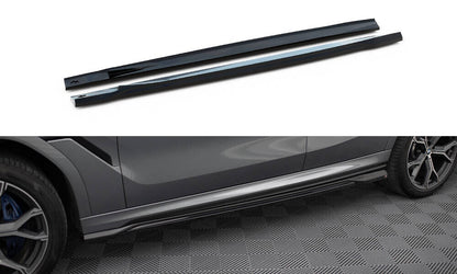 Seitenschweller Ansatz (Paar) V.1 passend für BMW X6 M-Paket G06 FL schwarz Hochglanz
