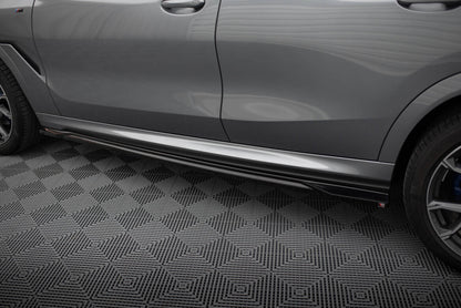 Seitenschweller Ansatz (Paar) V.1 passend für BMW X6 M-Paket G06 FL schwarz Hochglanz