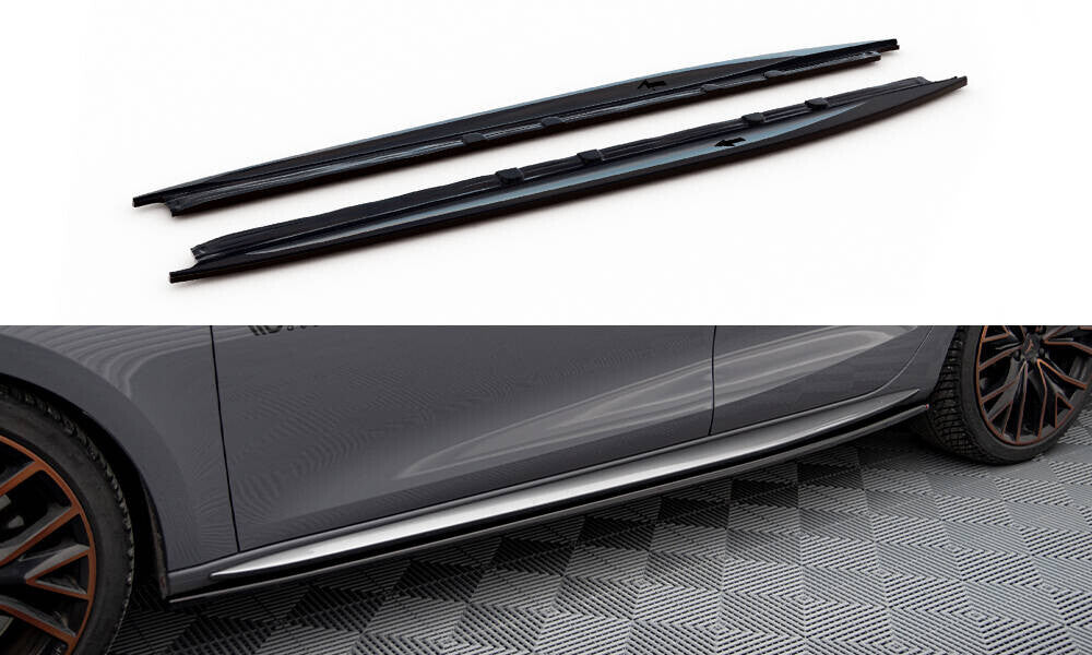 Seitenschweller Ansatz (Paar) V.1 passend für CUPRA Leon ST / Hatchback Aero Mk1 FL schwarz Hochglanz
