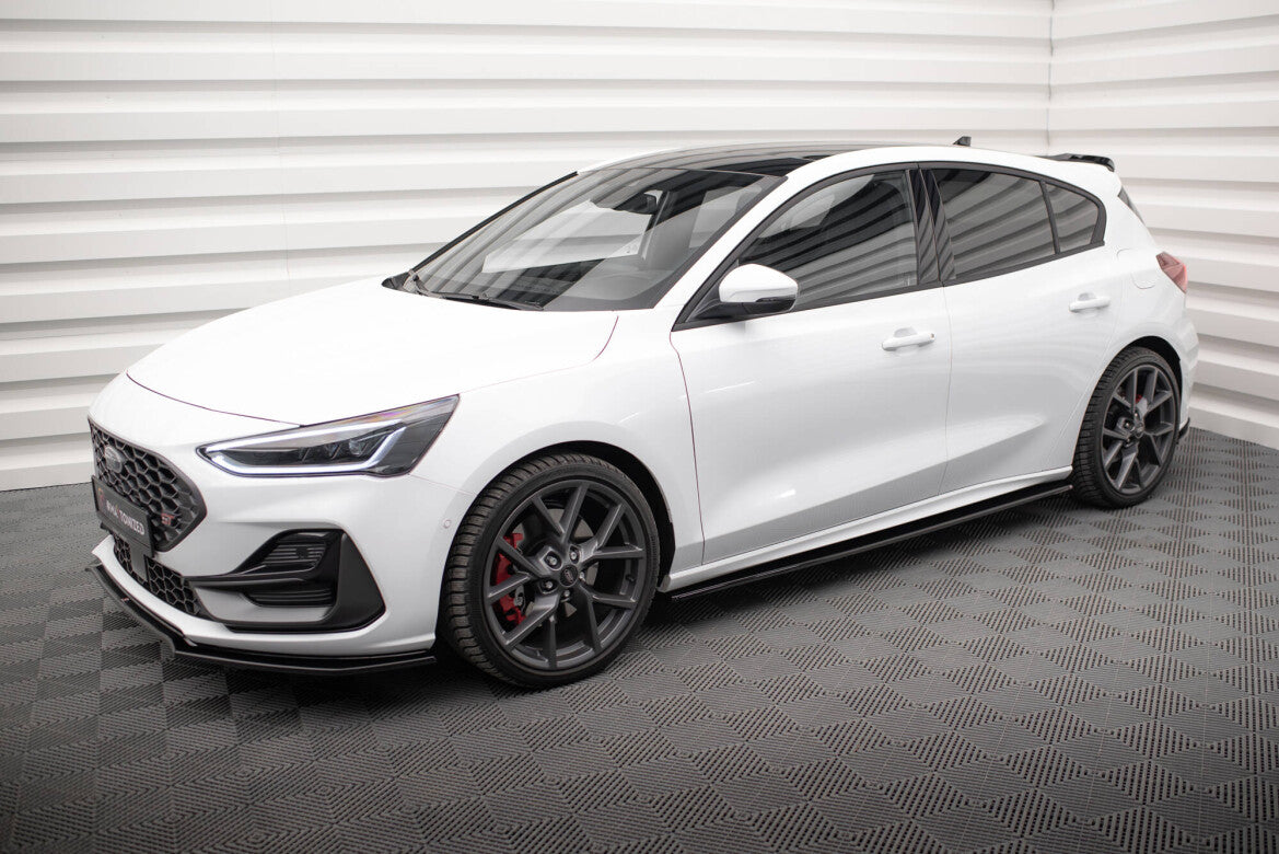 Seitenschweller Ansatz (Paar) V.1 passend für Ford Focus ST / ST-Line Mk4 FL schwarz Hochglanz