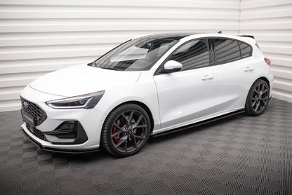 Seitenschweller Ansatz (Paar) V.1 passend für Ford Focus ST / ST-Line Mk4 FL schwarz Hochglanz