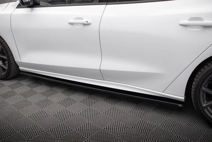 Seitenschweller Ansatz (Paar) V.1 passend für Ford Focus ST / ST-Line Mk4 FL schwarz Hochglanz