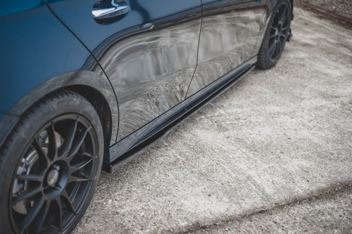 Seitenschweller Ansatz (Paar) V.1 passend für Mercedes A35 AMG / AMG-Line W177 schwarz Hochglanz