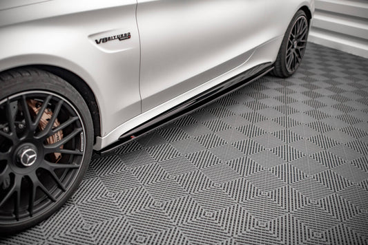 Seitenschweller Ansatz (Paar) V.1 passend für Mercedes-AMG C 63 AMG Coupe C205 FL schwarz Hochglanz