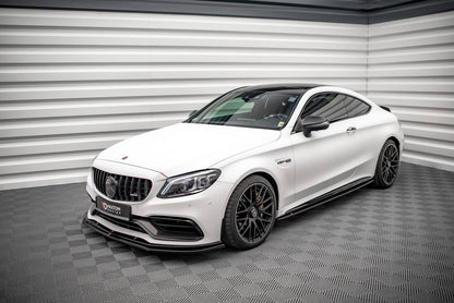 Seitenschweller Ansatz (Paar) V.1 passend für Mercedes-AMG C 63 AMG Coupe C205 FL schwarz Hochglanz