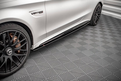 Seitenschweller Ansatz (Paar) V.1 passend für Mercedes-AMG C 63 AMG Coupe C205 FL schwarz matt