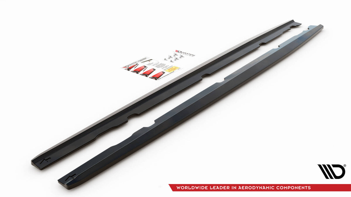 Seitenschweller Ansatz (Paar) V.1 passend für Mercedes-AMG C 63 AMG Coupe C205 FL schwarz matt