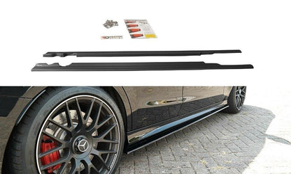 Seitenschweller Ansatz (Paar) V.1 passend für Mercedes C-Klasse S205 63 AMG schwarz Hochglanz