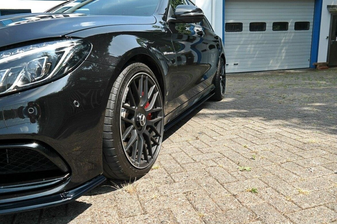 Seitenschweller Ansatz (Paar) V.1 passend für Mercedes C-Klasse S205 63 AMG schwarz Hochglanz