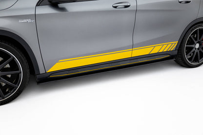 Seitenschweller Ansatz (Paar) V.1 passend für Mercedes GLA 45 AMG schwarz Hochglanz
