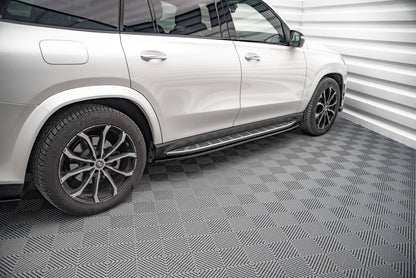 Seitenschweller Ansatz (Paar) V.1 passend für Mercedes GLS AMG-Line X167 schwarz Hochglanz