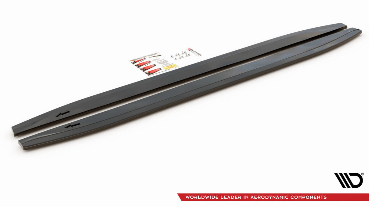 Seitenschweller Ansatz (Paar) V.1 passend für Mercedes GLS AMG-Line X167 schwarz Hochglanz