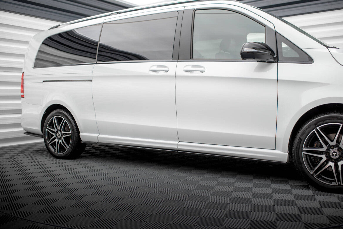 Seitenschweller Ansatz (Paar) V.1 passend für Mercedes V-Klasse Extra Long AMG-Line W447 schwarz Hochglanz