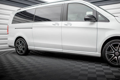 Seitenschweller Ansatz (Paar) V.1 passend für Mercedes V-Klasse Extra Long AMG-Line W447 schwarz Hochglanz