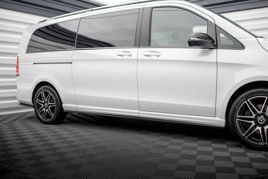 Seitenschweller Ansatz (Paar) V.1 passend für Mercedes V-Klasse Extra Long AMG-Line W447 schwarz Hochglanz