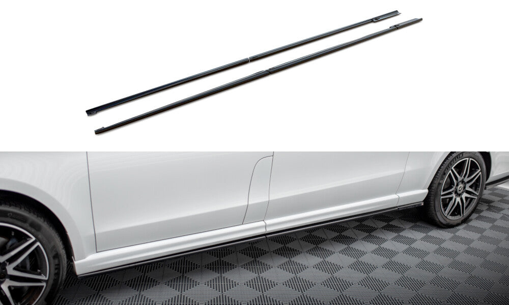 Seitenschweller Ansatz (Paar) V.1 passend für Mercedes V-Klasse Extra Long AMG-Line W447 schwarz Hochglanz