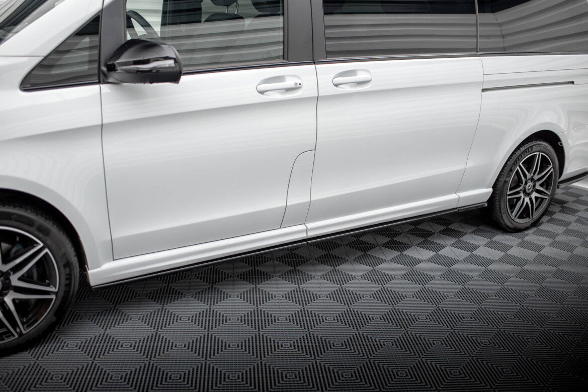 Seitenschweller Ansatz (Paar) V.1 passend für Mercedes V-Klasse Extra Long AMG-Line W447 schwarz Hochglanz